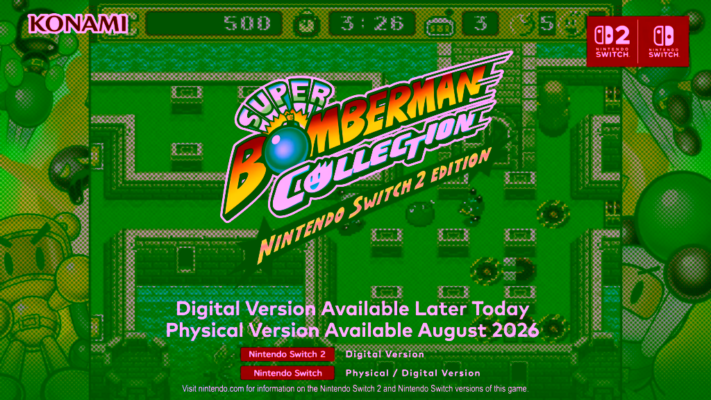 Super Bomberman Collection is out now on Switch, with Switch 2 GameShare and a physical release in August