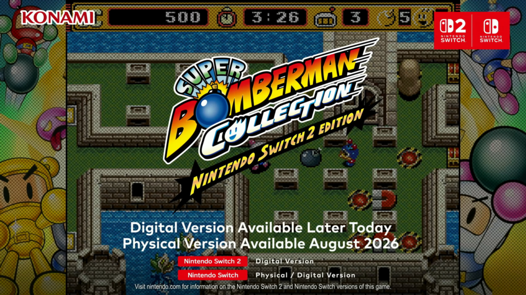 Super Bomberman Collection is out now on Switch, with Switch 2 GameShare and a physical release in August