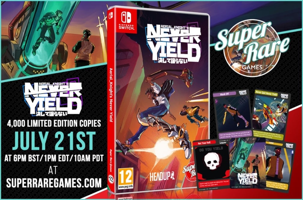 Super Rare Games – Aerial Knight’s Never Yield fysieke release