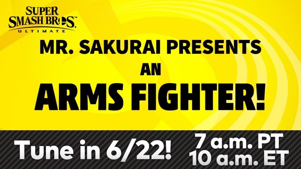 Super Smash Bros. Ultimate – ARMS Fighter reveal on June 22nd