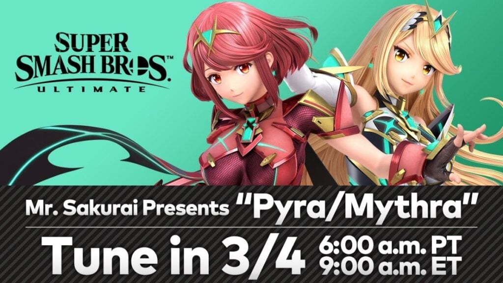 Super Smash Bros Ultimate DLC Pyra/Mythra presentatie 4 Maart