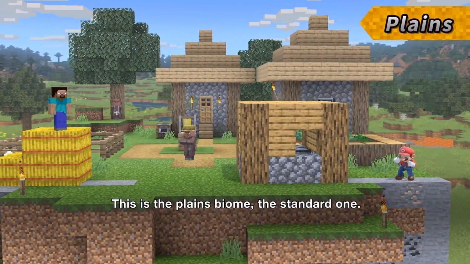 Super Smash Bros. Ultimate – Minecraft World Stage gedetailleerd