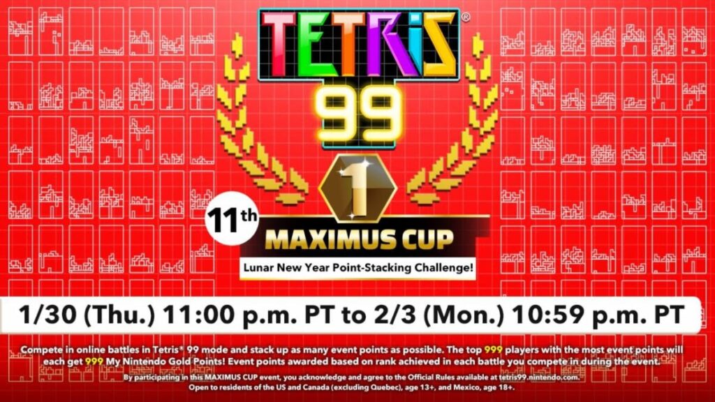 Tetris 99 – 11th Maximus Cup announced