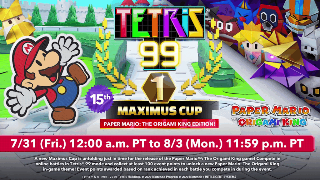 Tetris 99 – 15th Maximus Cup – Paper Mario: The Origami King