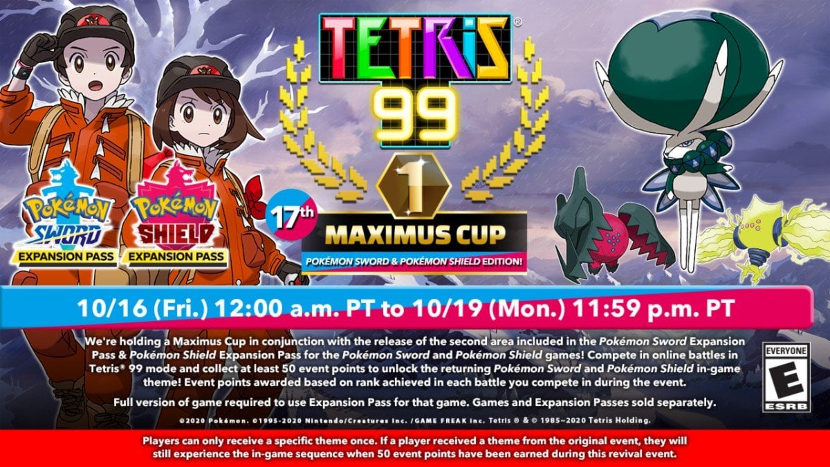 Tetris 99 – 17e Maximus Cup – Terugkeer van Pokemon Sword/Shield