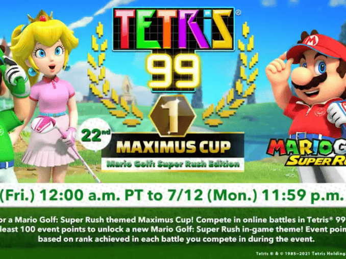 News - Tetris 99 – 22nd Maximus Cup starts this week 
