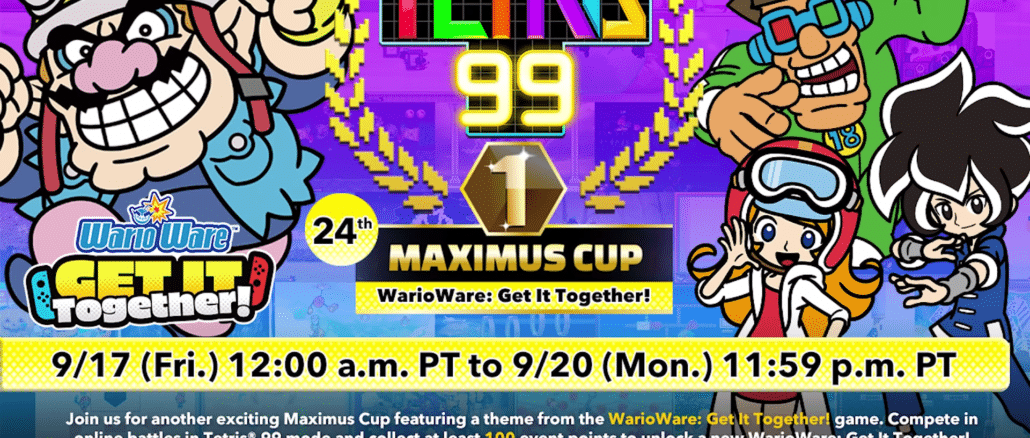 Tetris 99 – 24th Maximus Cup features WarioWare: Get It Together! theme