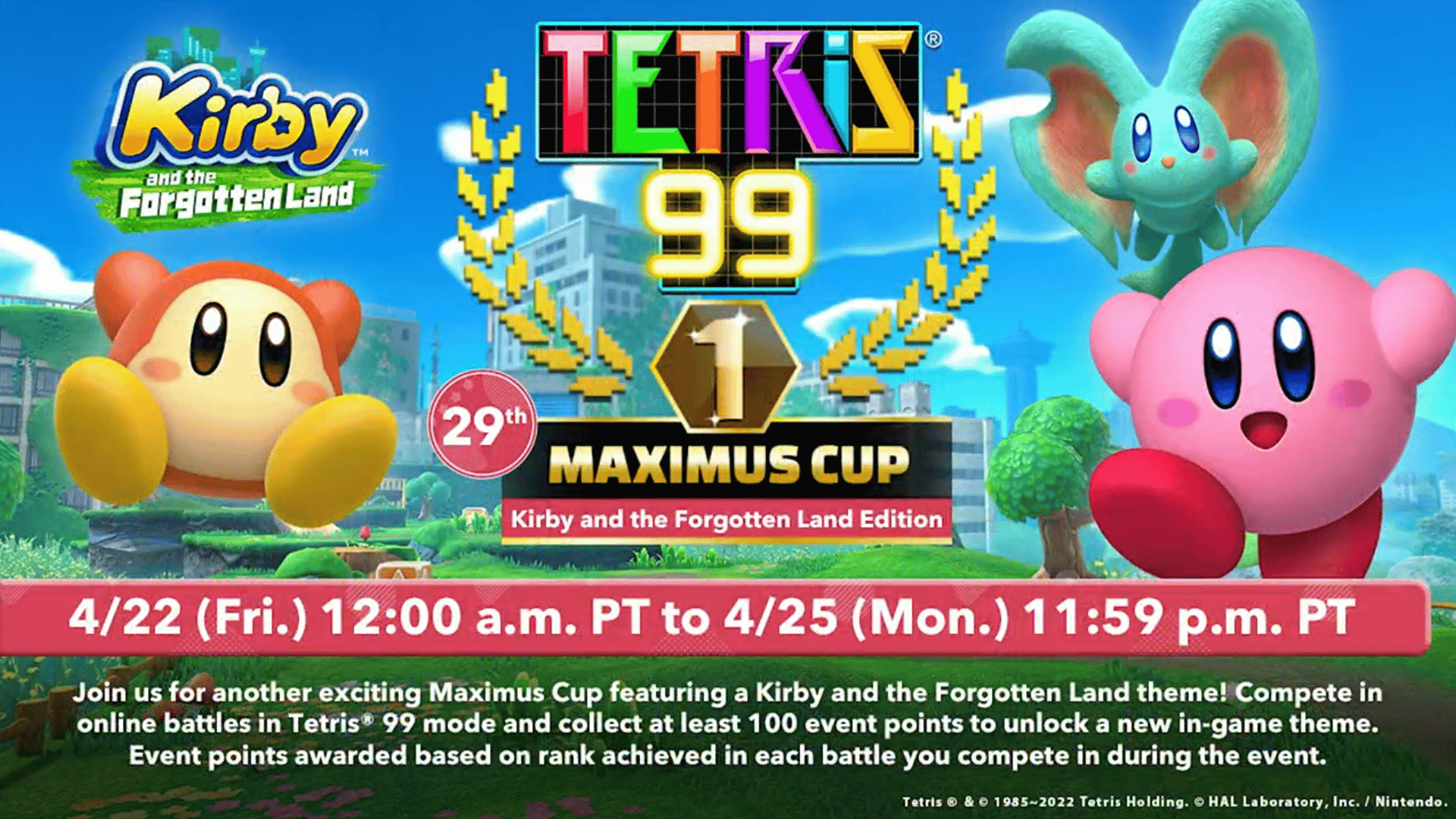 Tetris 99 – 29th Maximus Cup begins soon
