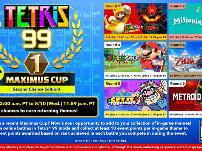 Nieuws - Tetris 99 30th Maximus Cup – Terugkerende thema’s 