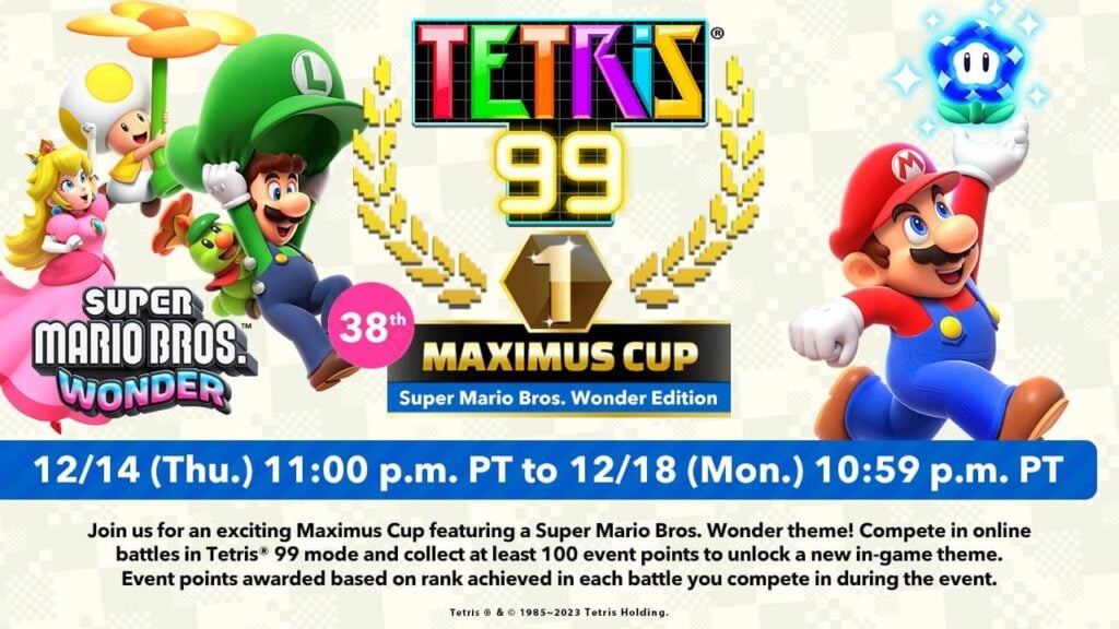 Tetris 99 38e Maximus Cup: Ontgrendel het Super Mario Bros Wonder-thema