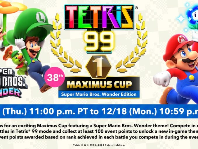 Nieuws - Tetris 99 38e Maximus Cup: Ontgrendel het Super Mario Bros Wonder-thema 