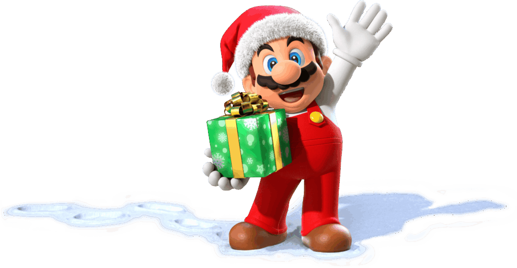 The Santa Claus & 8-Bit outfits are available in Super Mario Odyssey