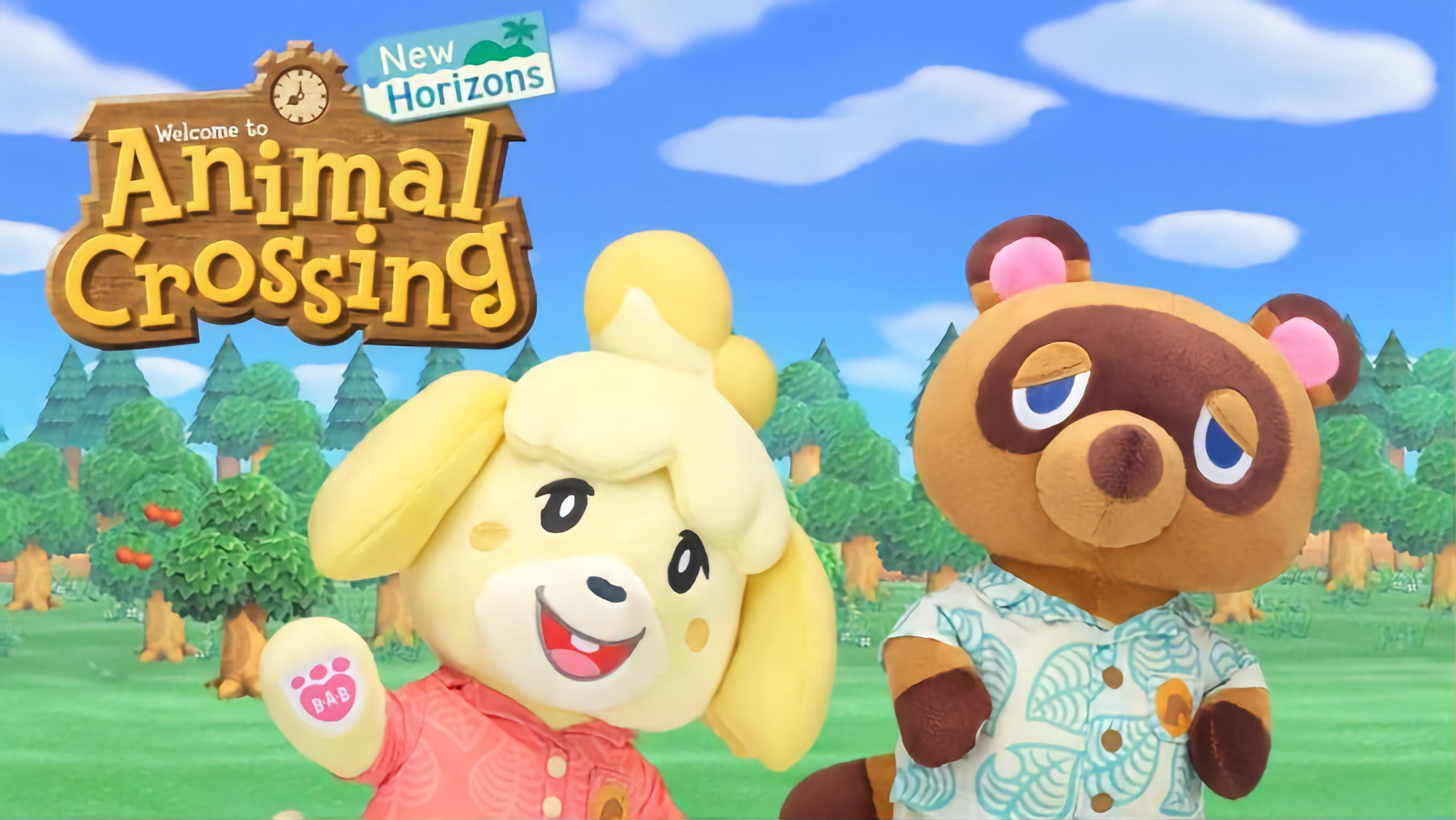 Tom Nook and Isabelle Build-A-Bear plushies