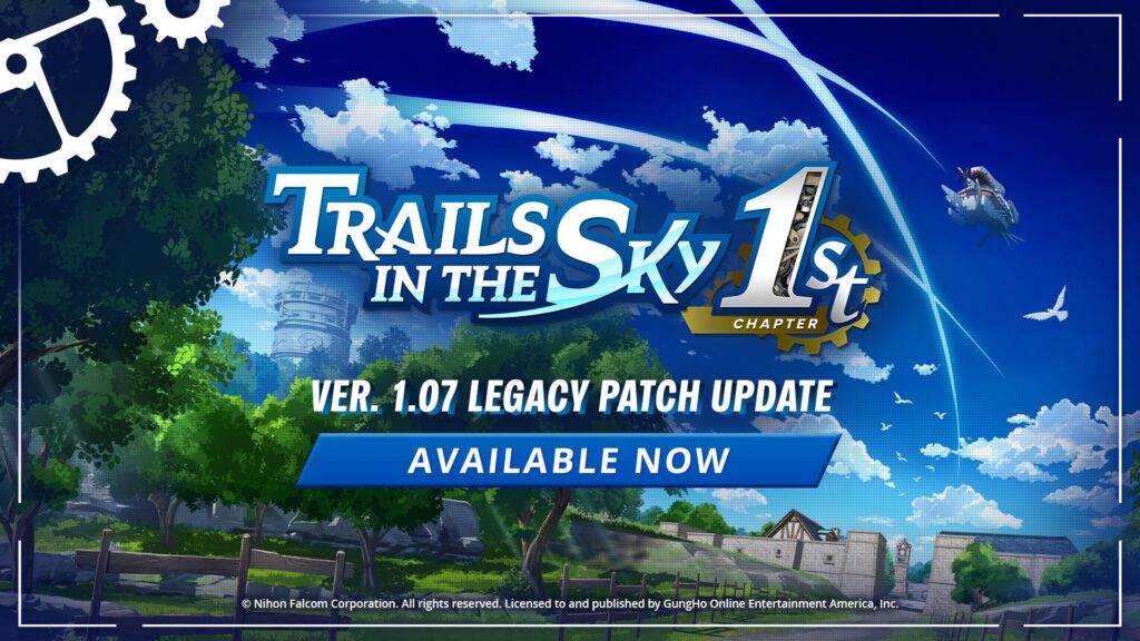 Trails in the Sky 1st Chapter versie 1.07 legacy patch werkt terminologie van de serie bij