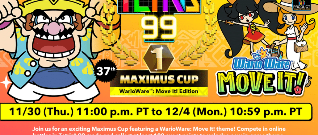Ontgrendel het WarioWare: Move It! Thema in Tetris 99’s Maximus Cup 37