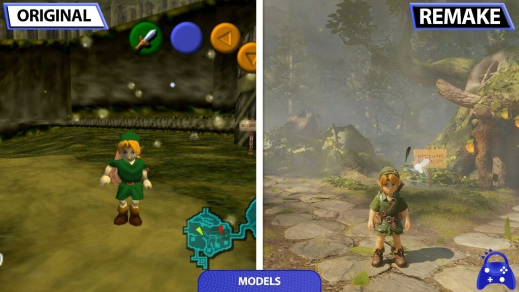 Videocomparatie: The Legend of Zelda Ocarina of Time Switch 2-remake vs N64-graphics