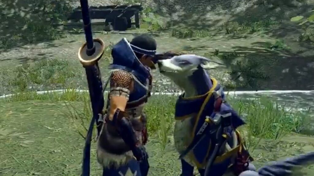 You can pet Palamute in Monster Hunter Rise You can pet Palamute in Monster Hunter Rise